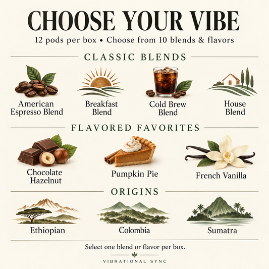 Choose from 10 coffee blends and flavors — 12 pods of one selected flavor per box
