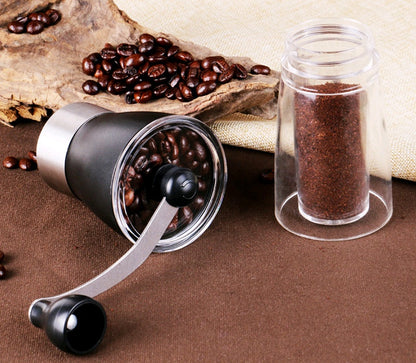 Manual coffee grinder with ceramic burr mechanism