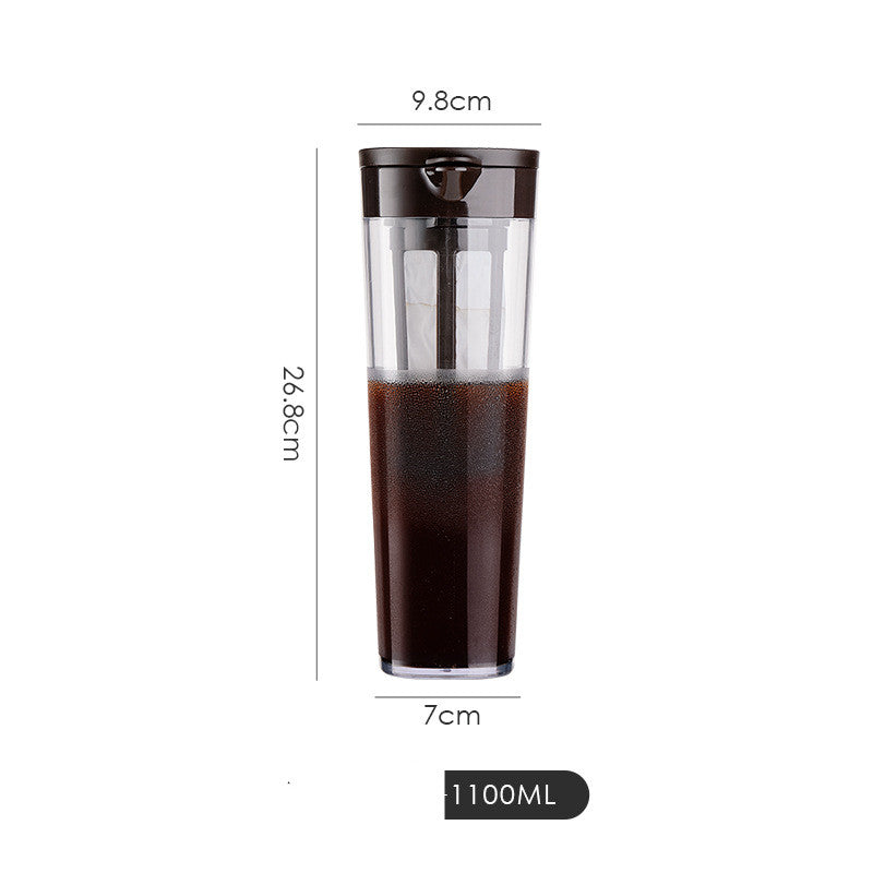 Cold brew coffee poured over ice