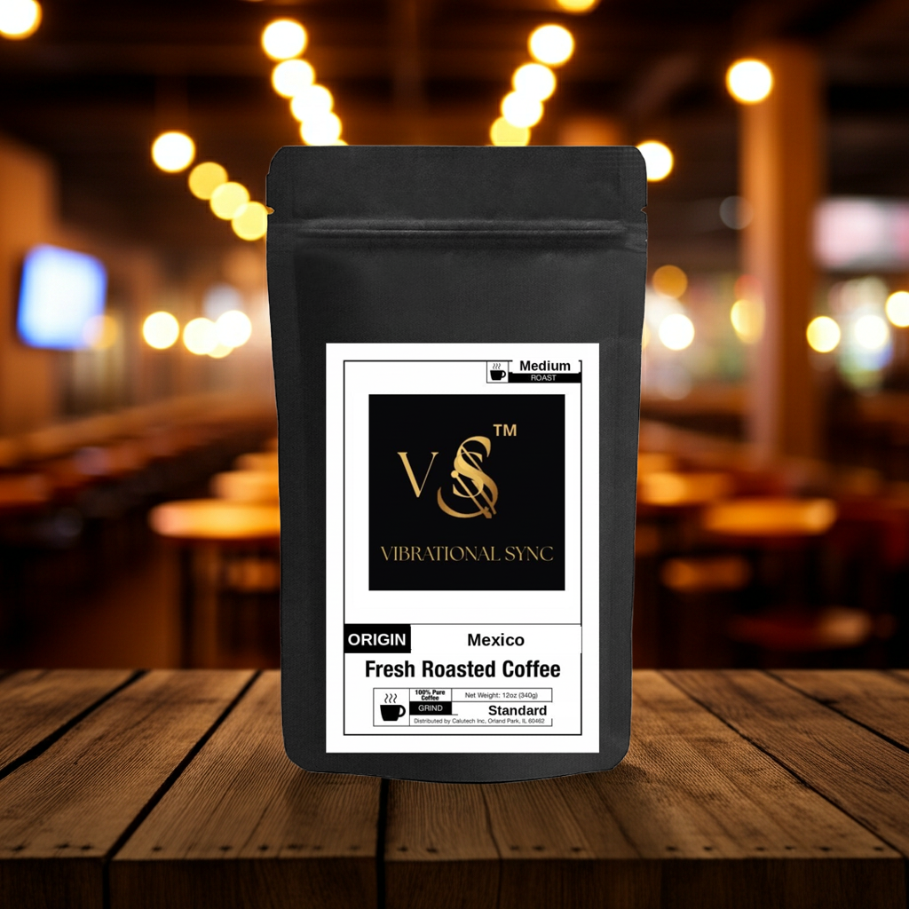 Mexico Chiapas and Oaxaca single origin coffee — Vibrational Sync bag detail