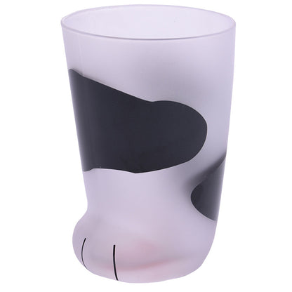 Cat style frosted glass coffee mug with handle