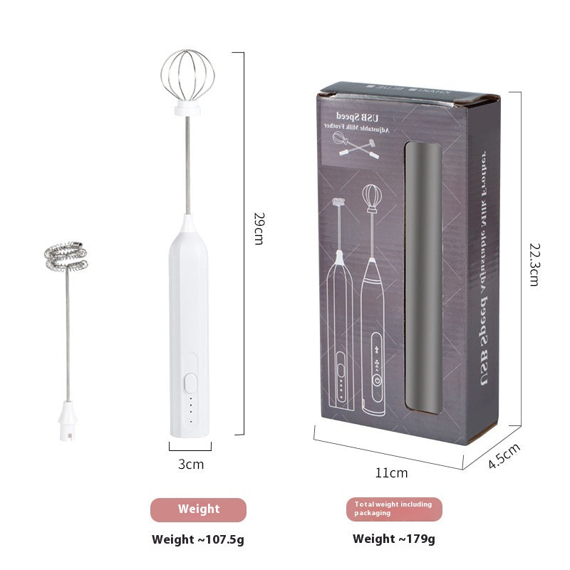 Rechargeable handheld milk frother wand — hero view