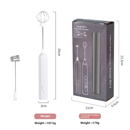 Rechargeable handheld milk frother wand — hero view