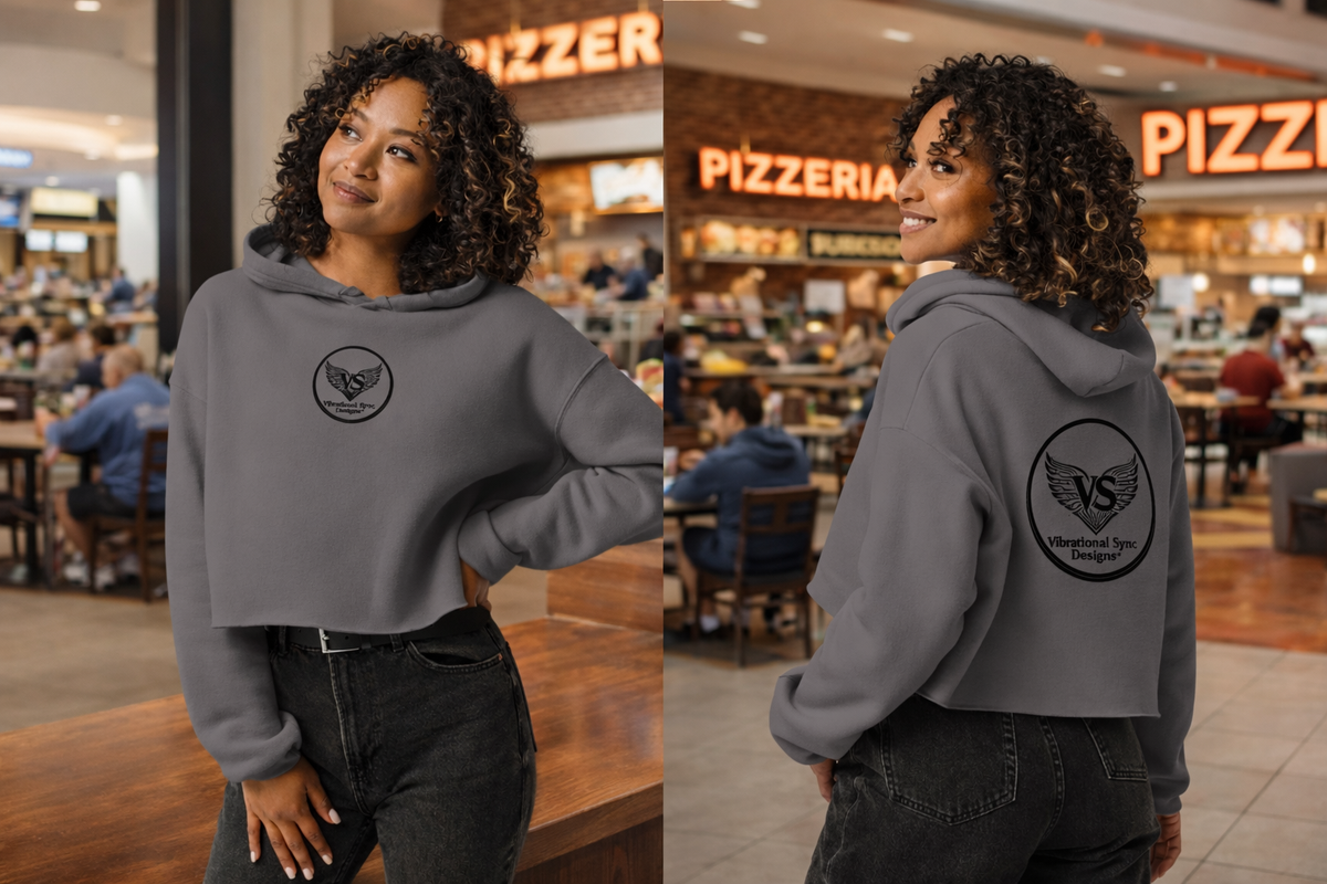 Crop Hoodie - Soft Fleece Cropped Hoodie with Raw Hem | VibrationalSync