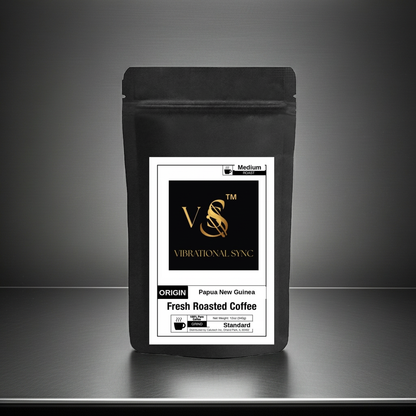 Papua New Guinea single origin coffee grounds close-up