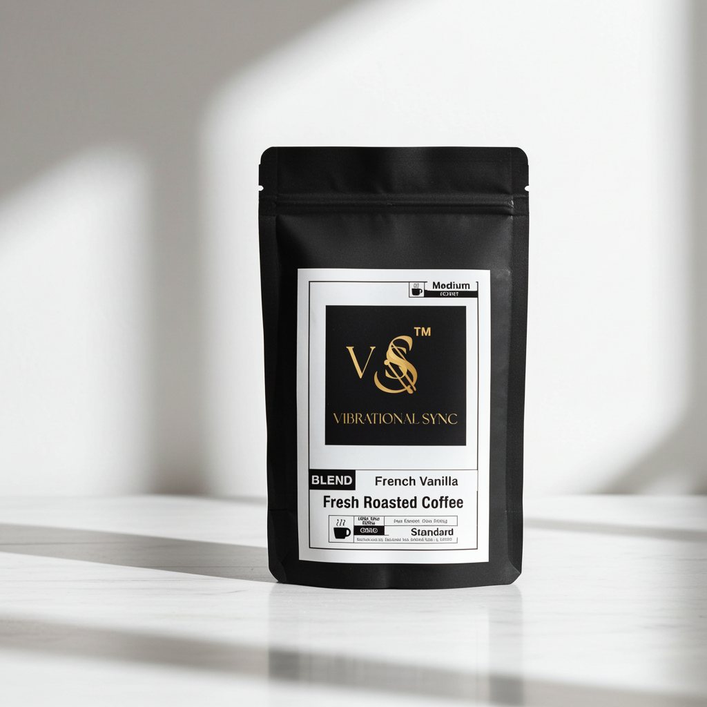 French Vanilla coffee lifestyle scene — Vibrational Sync