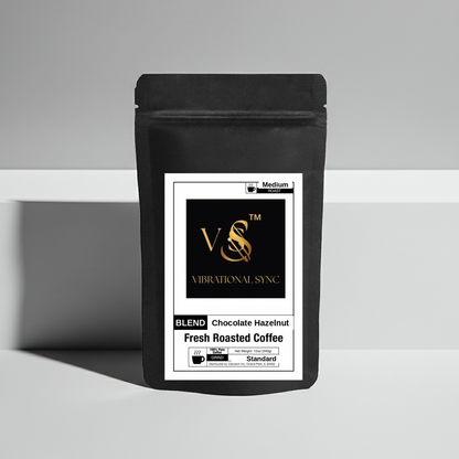Chocolate Hazelnut flavored coffee — Vibrational Sync bag detail