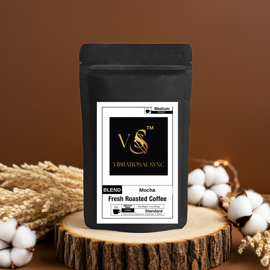Mocha coffee grounds close-up — all-natural chocolate flavored