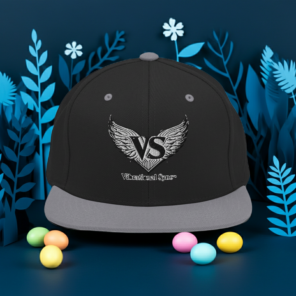 Premium Snapback Hat - Classic Flat Brim 6-Panel Cap | Vibrational Sync