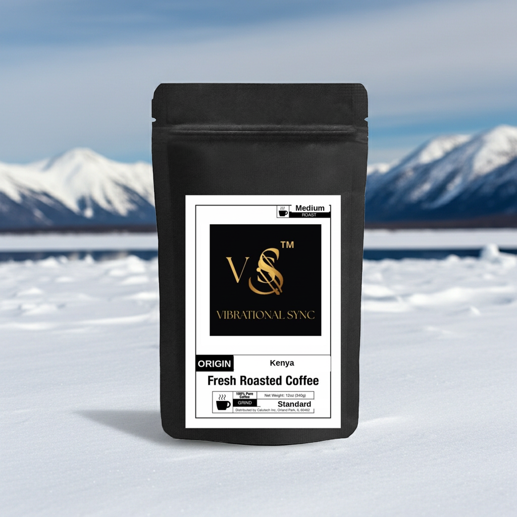 Kenya Othaya single origin medium roast Arabica — Vibrational Sync bag detail