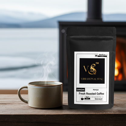 Kenya single origin coffee brewed cup — Vibrational Sync
