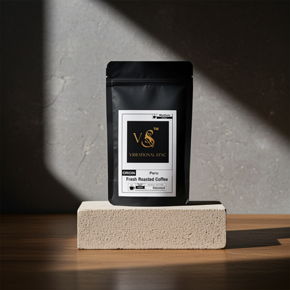 Peru single origin coffee brewed cup — Vibrational Sync