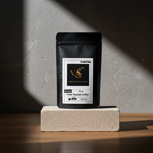 Peru single origin coffee brewed cup — Vibrational Sync