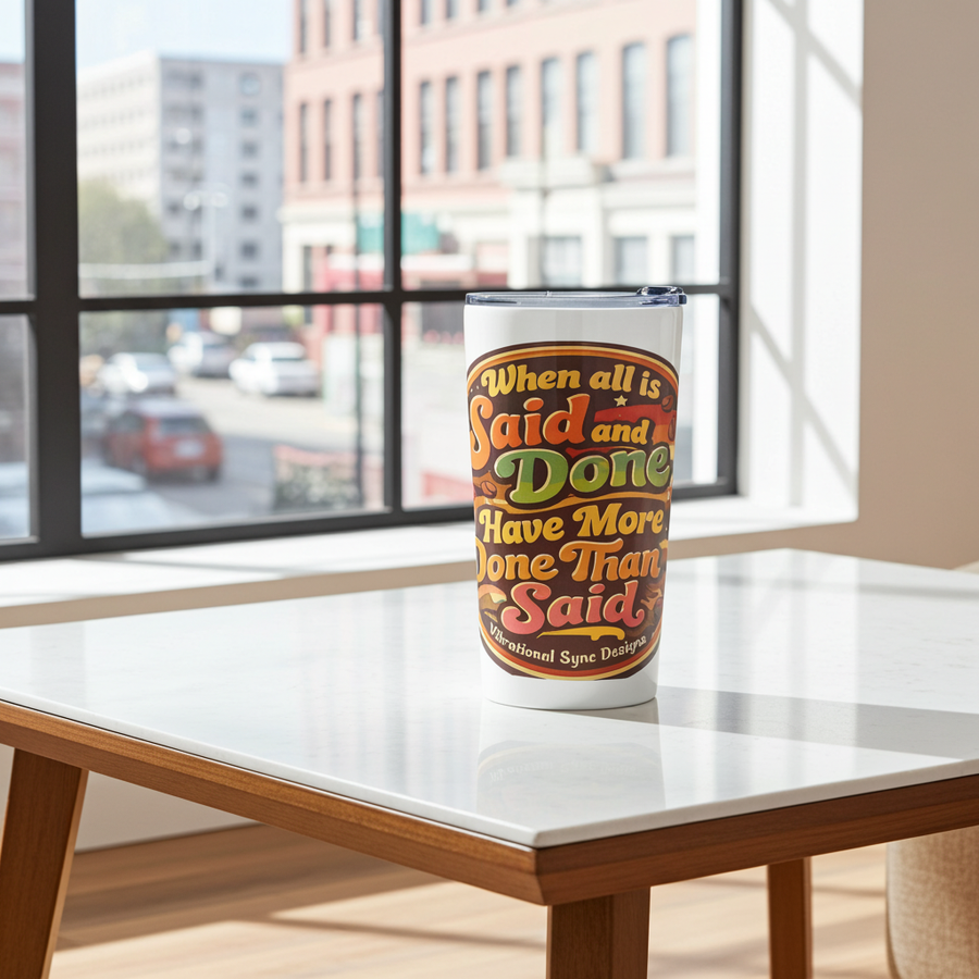 Tapered Stainless Steel Tumbler - 20oz Insulated Travel Mug | VibrationalSync