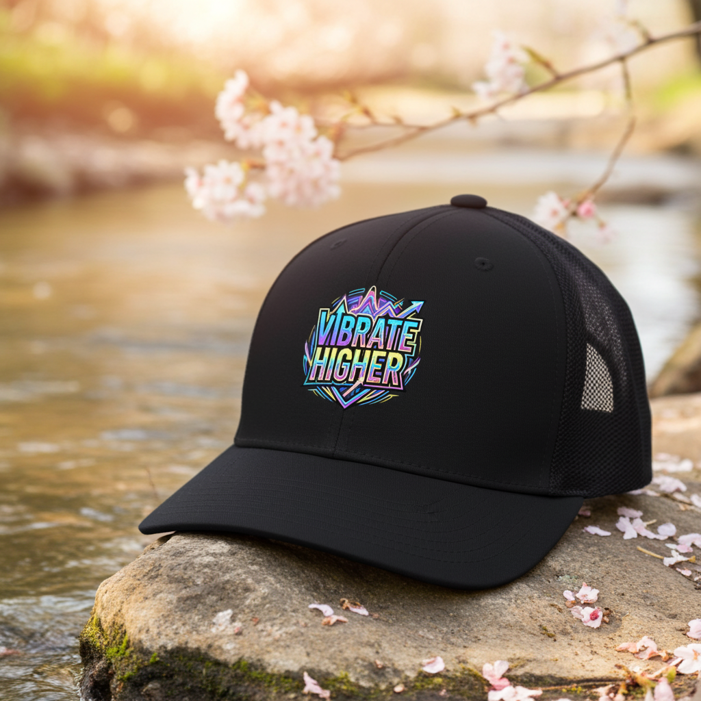 Vibrate Higher - Closed-back trucker cap | Vibrational Sync