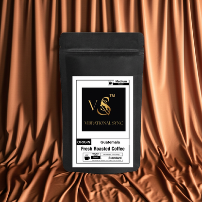Guatemala single origin medium roast Arabica — Vibrational Sync bag detail