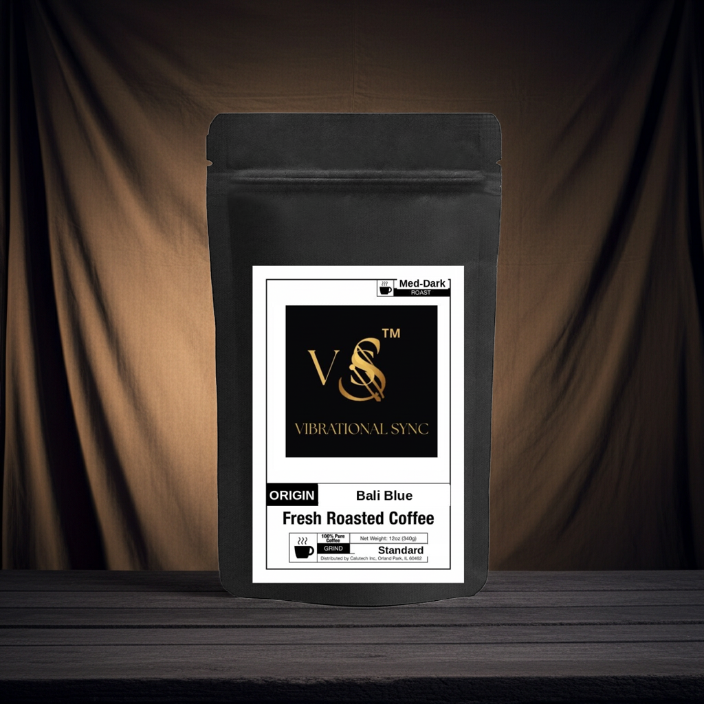 Bali Blue single origin coffee grounds close-up