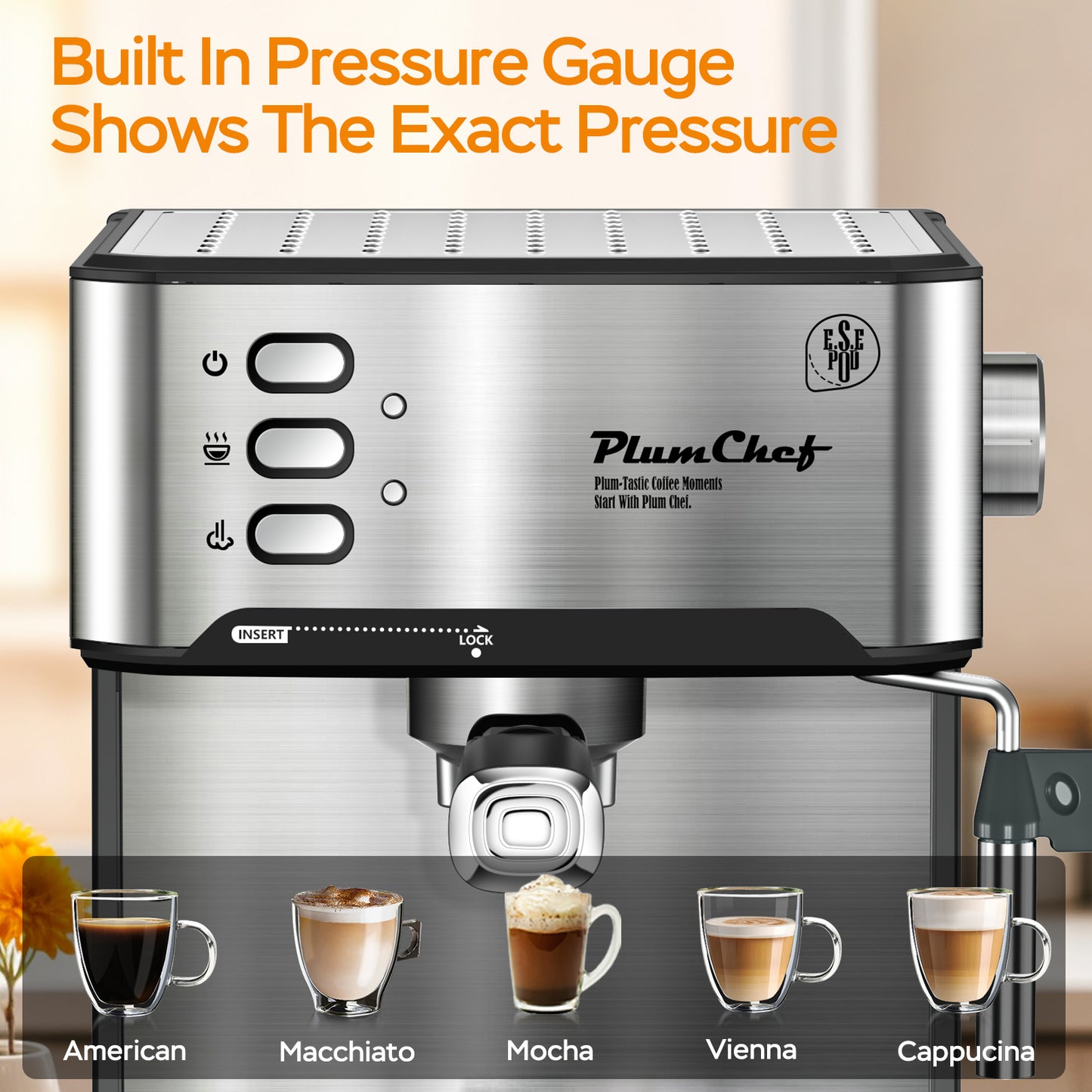 Espresso machine single and double shot portafilter