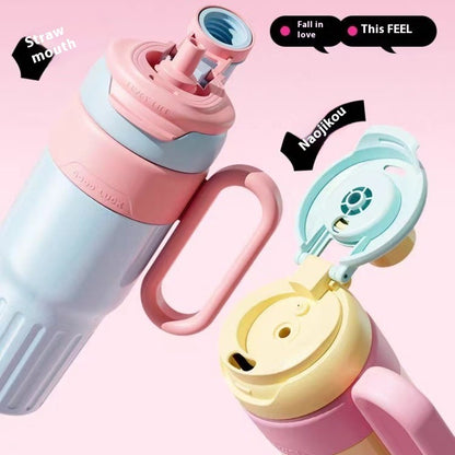 Insulated tumbler straw lid detail — spill-resistant design