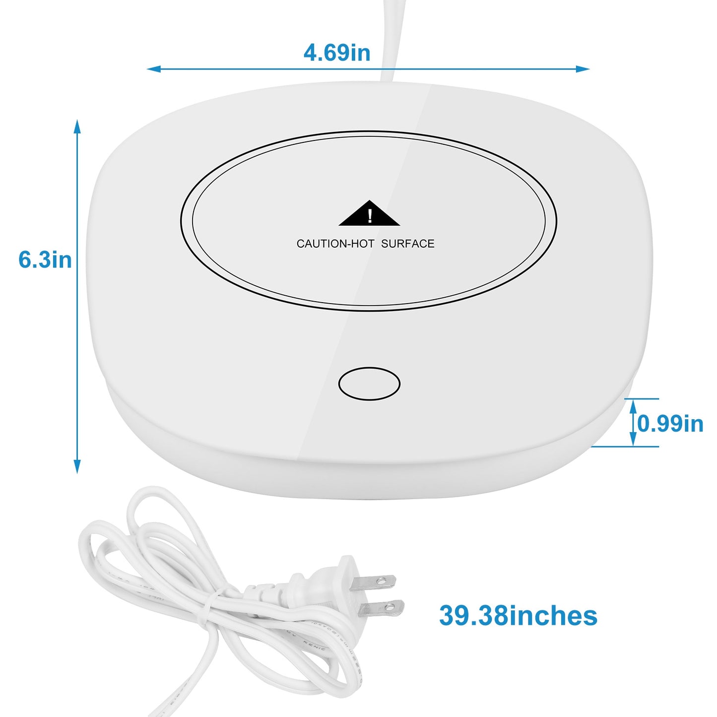 Compact desk mug warmer — slim design detail