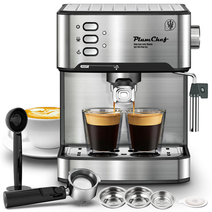 Espresso machine steam wand frothing milk for latte