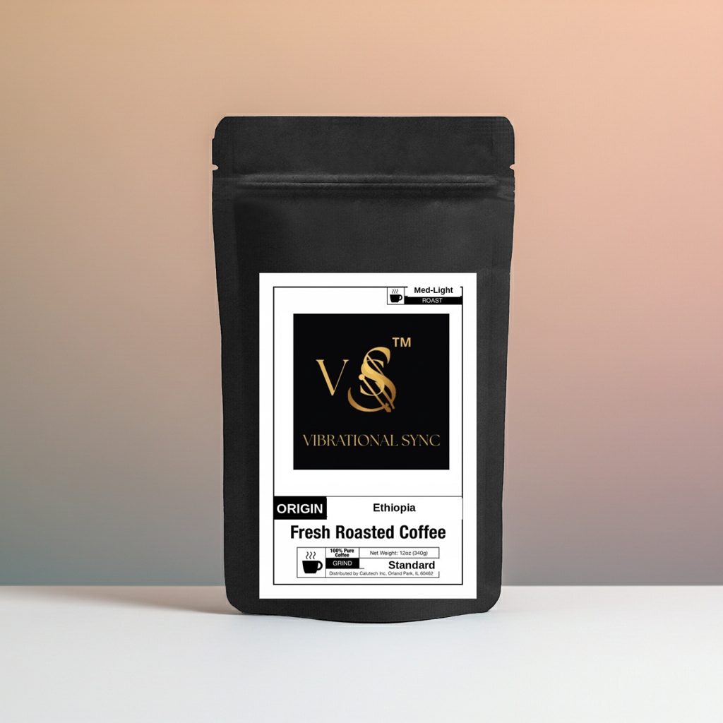 Ethiopia Natural Sidama single origin coffee — Vibrational Sync bag detail