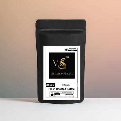 Ethiopia Natural Sidama single origin coffee — Vibrational Sync bag detail