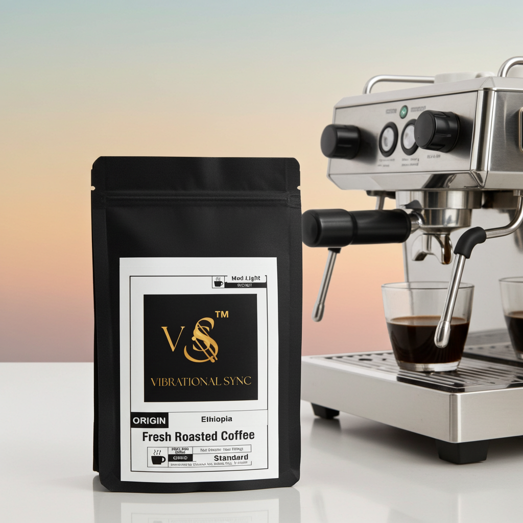Ethiopia Natural coffee brewed cup — Vibrational Sync