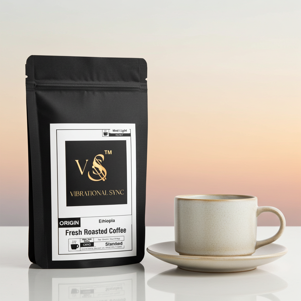 Ethiopia Natural coffee lifestyle scene — Vibrational Sync