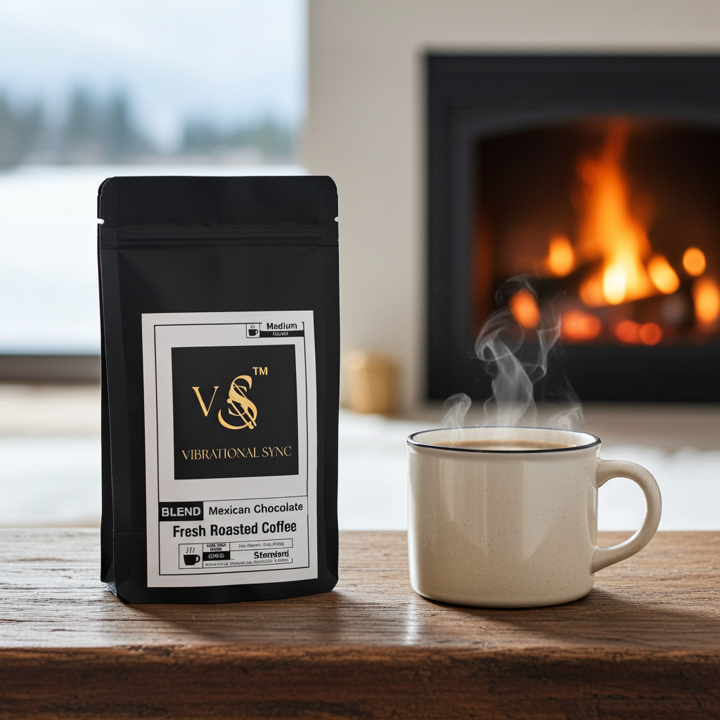 Mexican Chocolate coffee lifestyle scene — Vibrational Sync