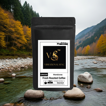 Honduras single origin medium roast Arabica — Vibrational Sync bag detail