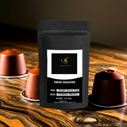 Vibrational Sync Mexico single-serve coffee pods bag, origin Chiapas Mexico