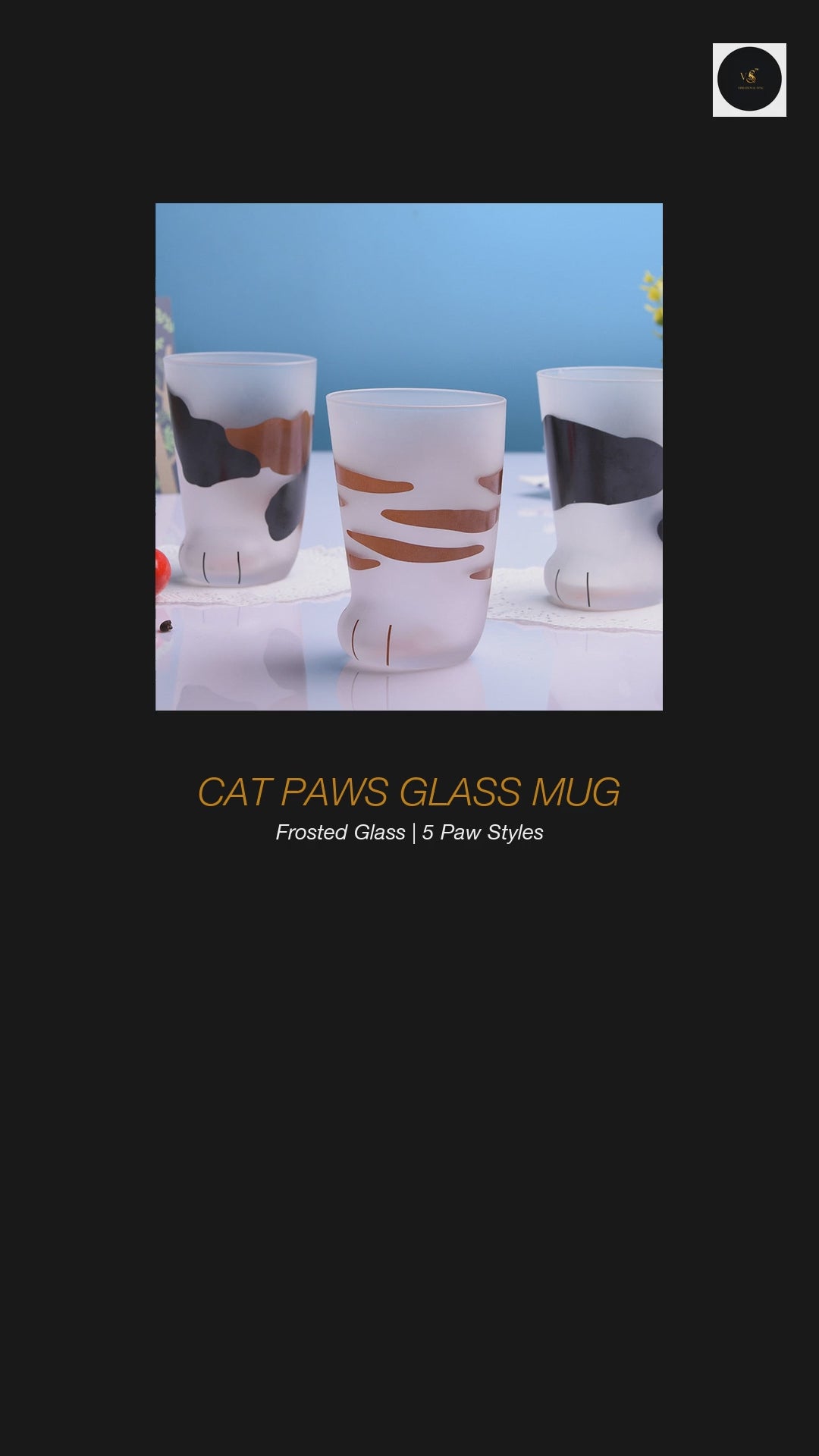 Cat Paws Frosted Glass Coffee Mug product video