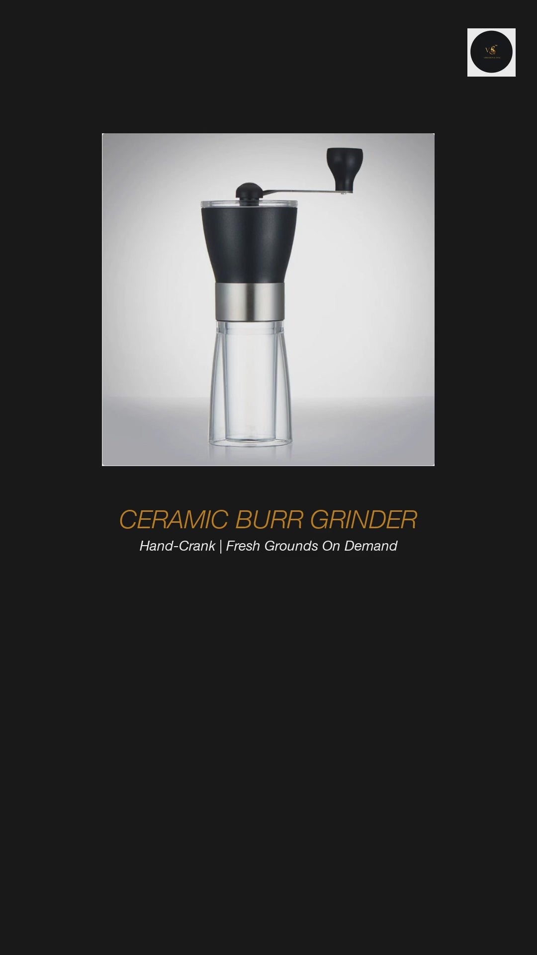 Hand-Crank Ceramic Burr Coffee Grinder product video