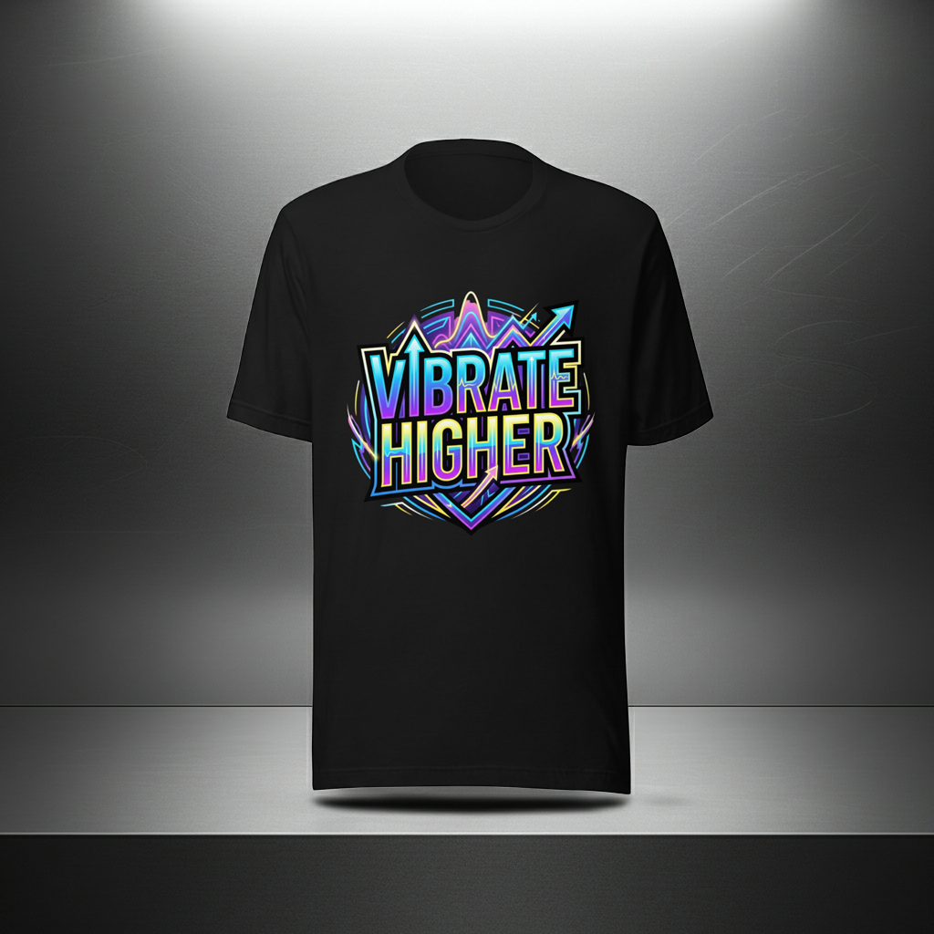 Vibrate Higher - Premium Unisex Soft Cotton Everyday Tee | Vibrational Sync