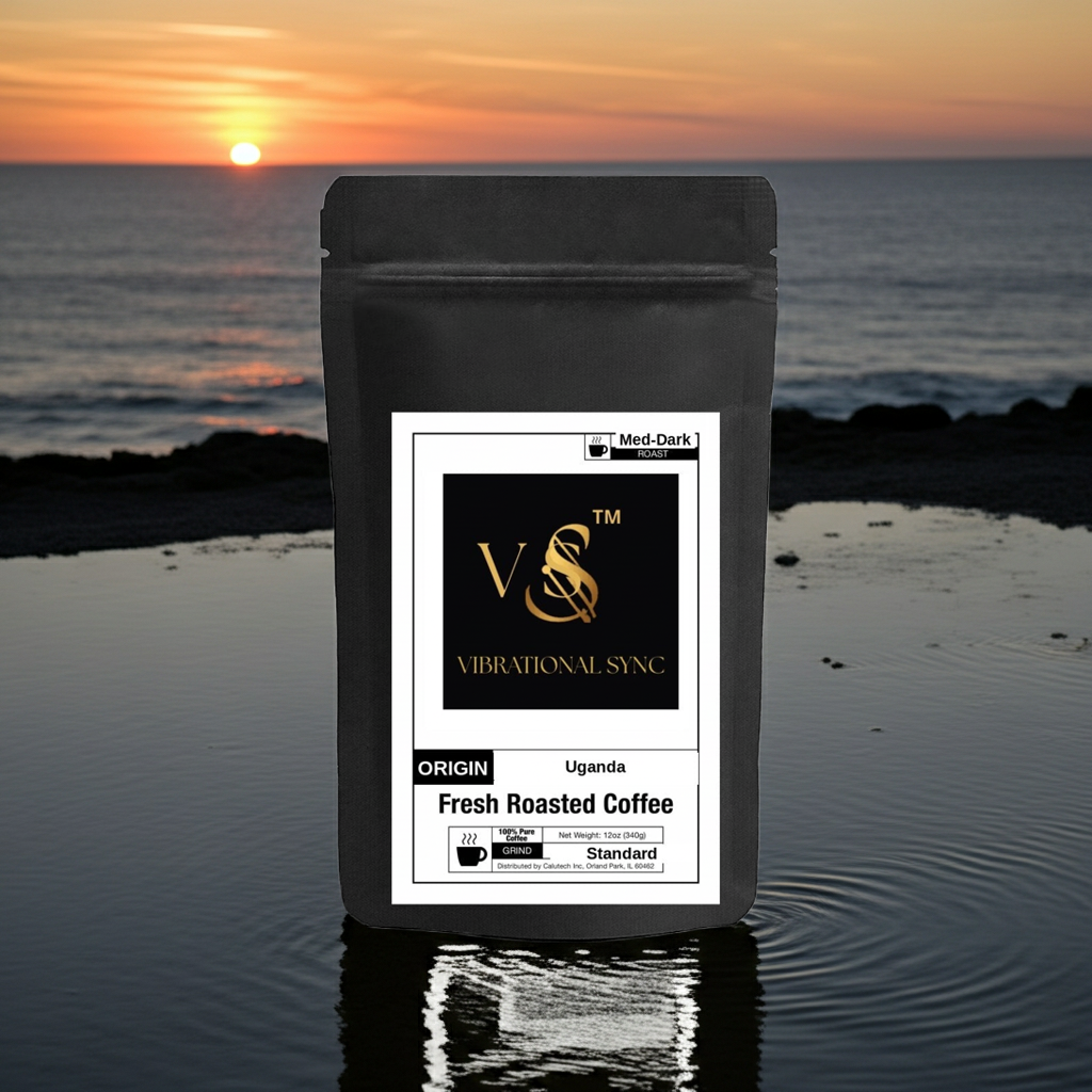 Uganda Kapchorwa single origin medium-dark roast — Vibrational Sync bag detail